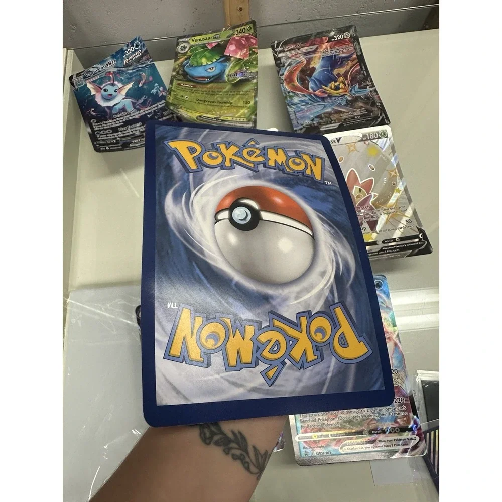 Lot of 8 JUMBO pokemon cards damaged‎ condition Blastoise VMAX SWSH103 vaporeon